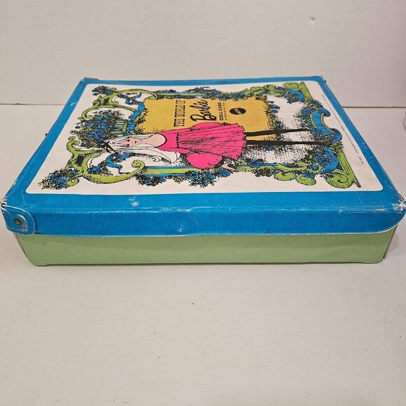 Vintage 1968 Mattel The World Of Barbie Vinyl Doll Case #1002 Blue & Green 6/10 - Picture 8 of 9